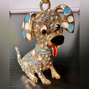🐶 NWT! Happy Dog Rhinestone Necklace